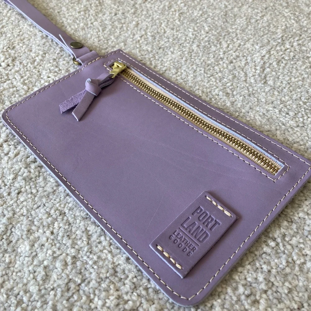 Portland Leather Goods PLG Lavender purple Adriana Wristlet Wallet Discontinued